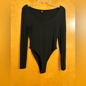 SHEIN Black Long Sleeve Bodysuit